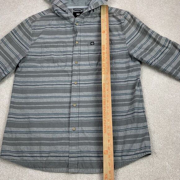 Tentree Linen Blend Hooded Long Sleeve Button Front Shirt Mens XL - Picture 16 of 16